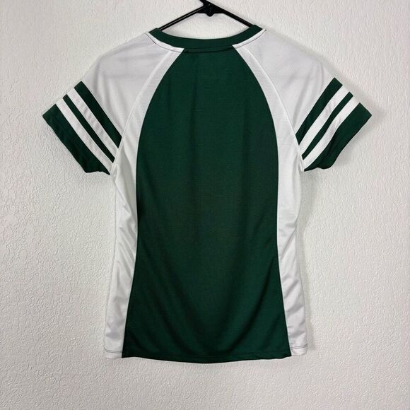 NHL Minnesota Wild Hockey Green with White Sides Lace Up Short Sleeve Top Size S - Picture 2 of 6